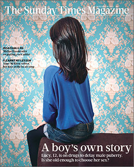 A Boy's Own Story - drugs to delay puberty -  by Katie Glass for The Sunday Times Magazine